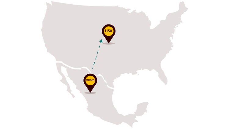 graphic illustrating nearshoring in Mexico